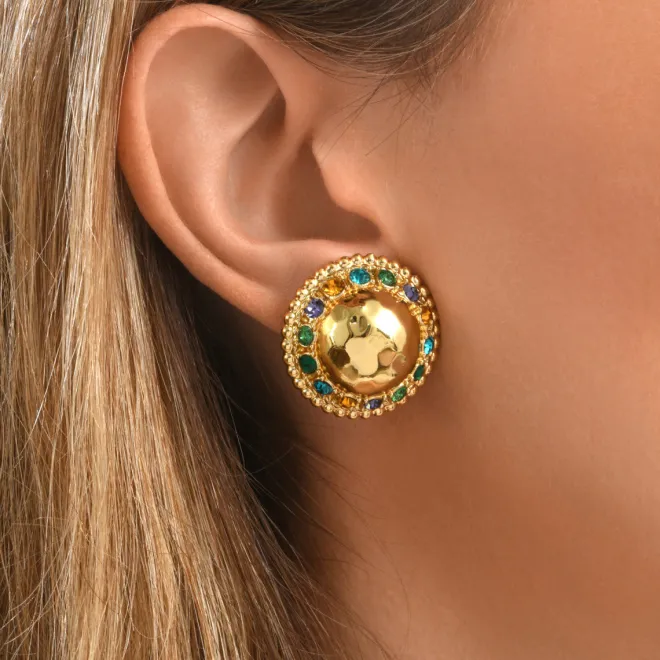 Gloria clip-on earrings - green