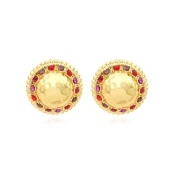Gloria thin clip-on earrings - red