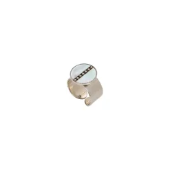 Hawaii Adjustable Round Thin Ring - White Mother of Pearl