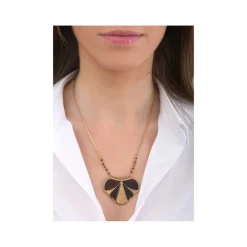 Hawaiian Delicate Pendant Necklace - Black and Gold