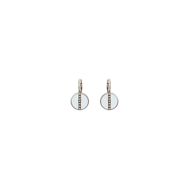 Hawaiian sleeper earrings - white mother-of-pearl