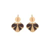 Hawaiian sleeper earrings - black and gold