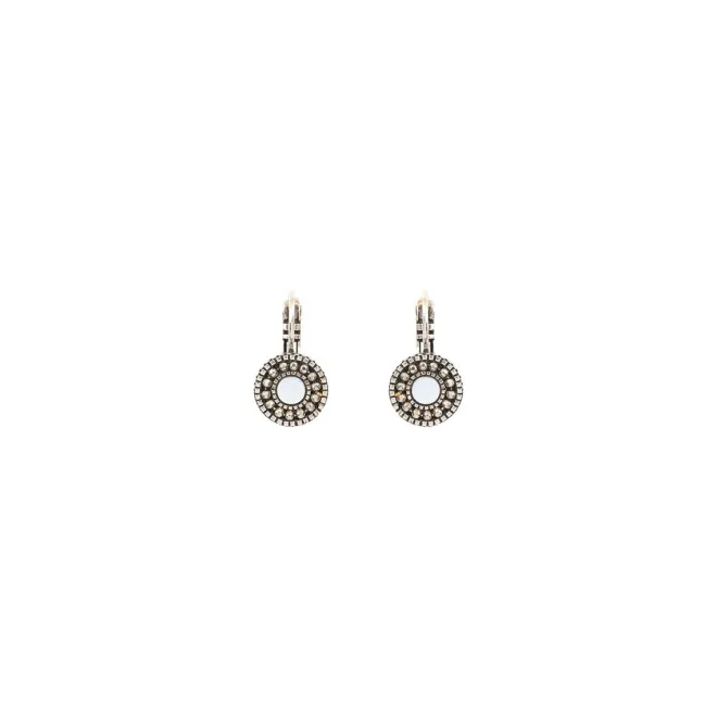Hawaiian thin sleeper earrings - white mother-of-pearl