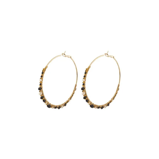 Iancura large hoop earrings - black