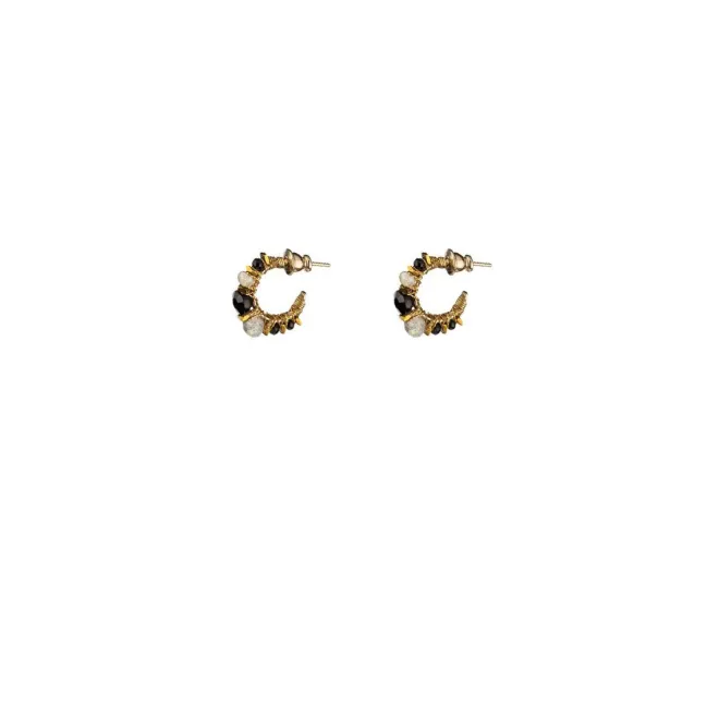 Iancura mini hoop earrings - black