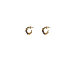 Iancura thin hoop earrings - turquoise