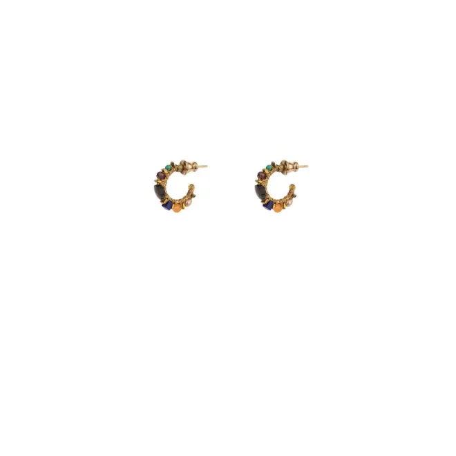 Iancura thin hoop earrings - turquoise