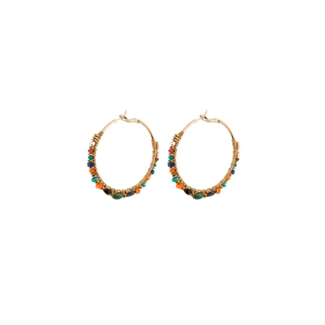 Iancura wide hoop earrings - multicoloured