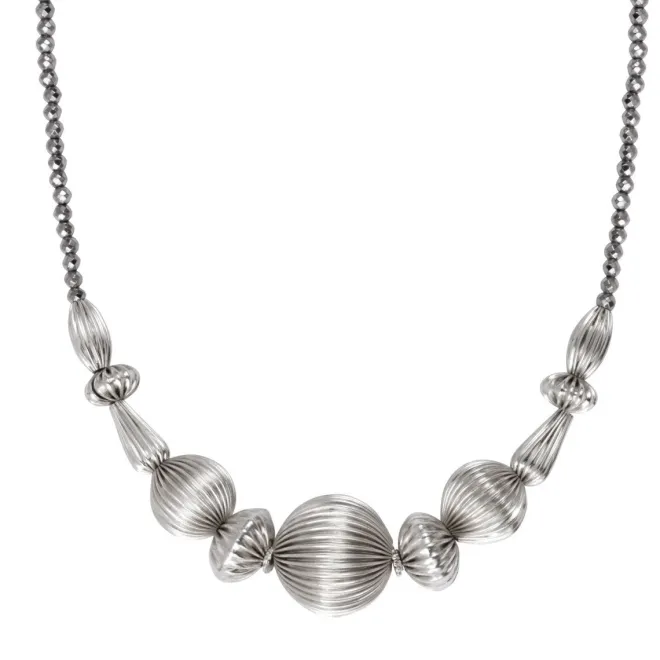 Inti adjustable short necklace - silver