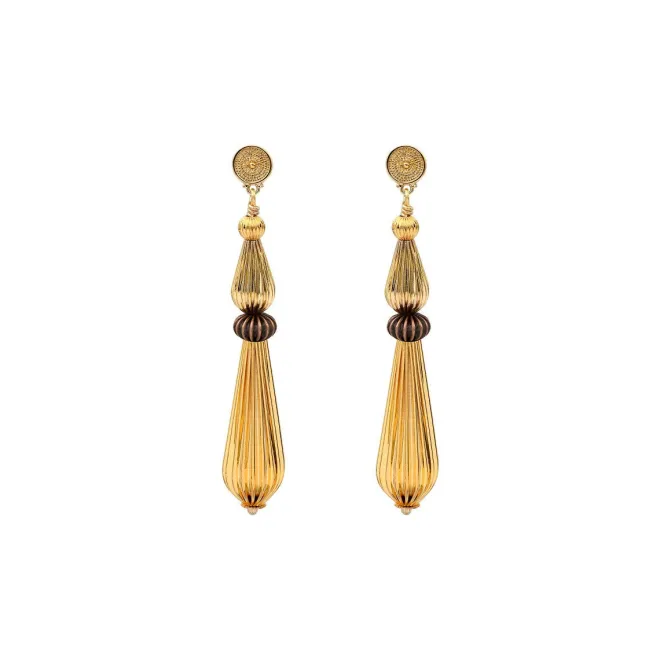 Inti pierced post drop earrings - gold