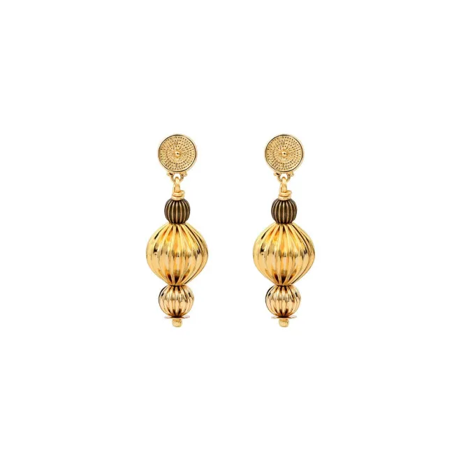 Inti pierced stud earrings - gold