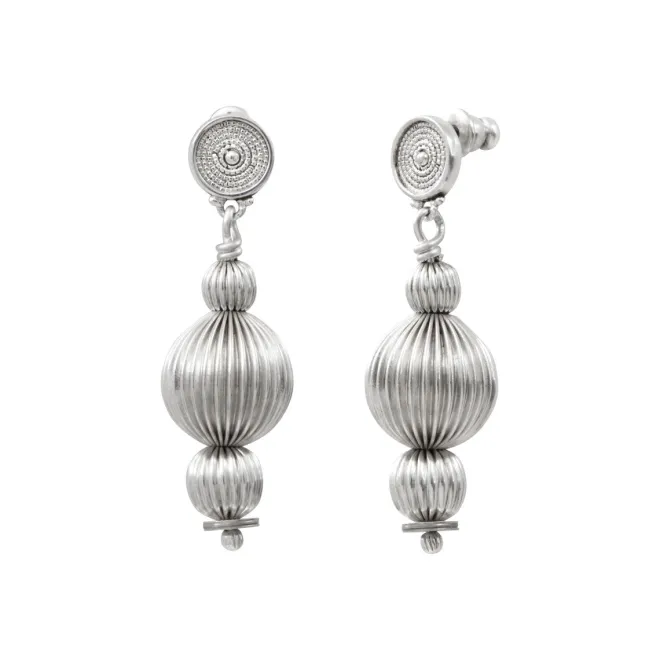 Inti thin pierced stud earrings - silver