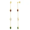 Lhasa pierced earrings - green and red