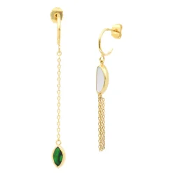 Lhasa pierced stud earrings - green