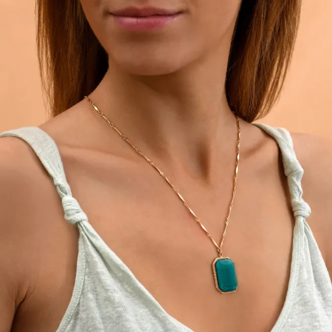 Louise Adjustable Long Necklace - Green