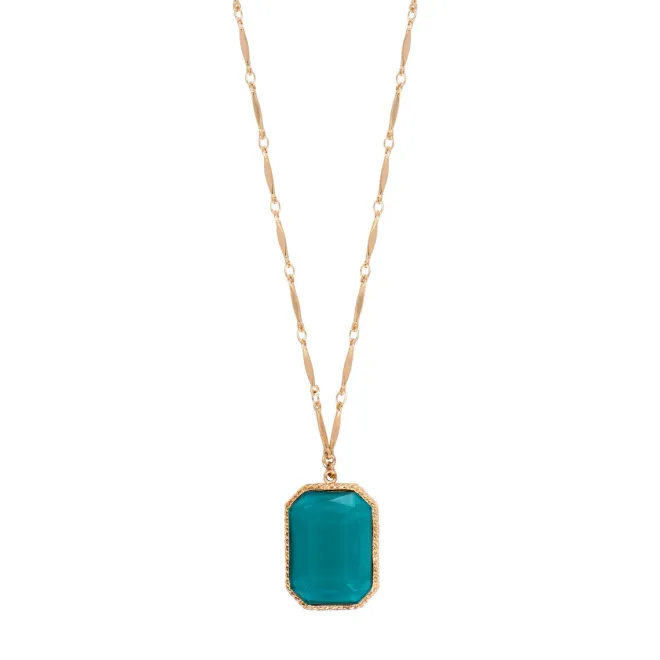 Louise Adjustable Long Necklace - Green