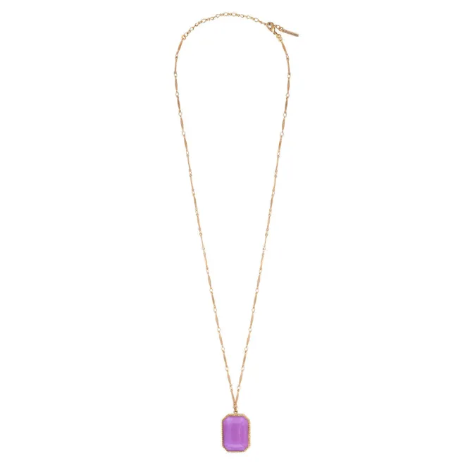 Louise Adjustable Long Necklace - Mauve