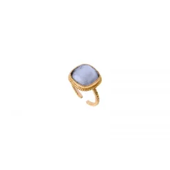 Louise adjustable ring - light blue