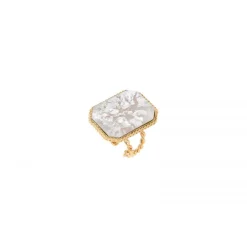 Louise adjustable ring - white