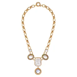 Louise cabochon necklace - white