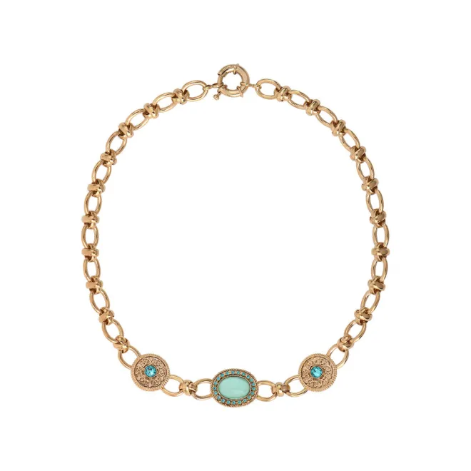Louise chain necklace - blue