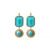 Louise dangle sleeper earrings - turquoise