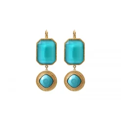 Louise dangle sleeper earrings - turquoise