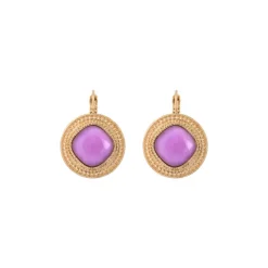 Louise delicate sleeper earrings - violets