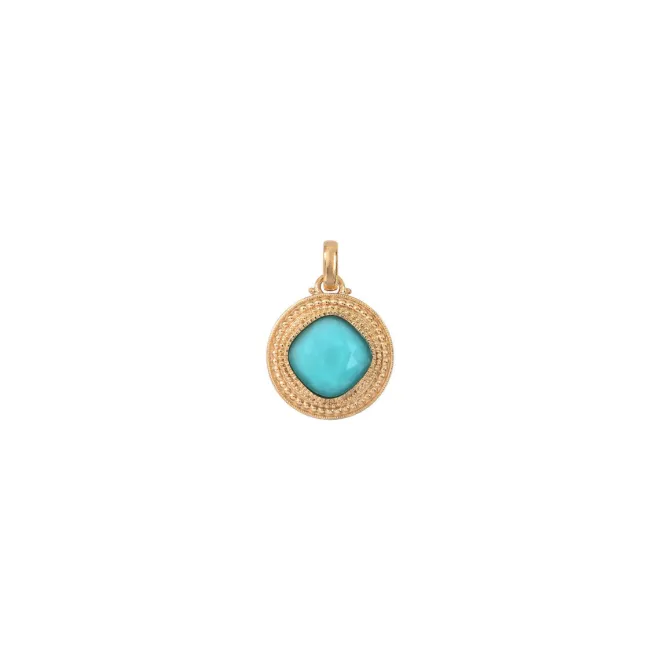 Louise faceted cabochon pendant necklace - blue