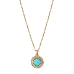 Louise faceted cabochon pendant necklace - blue