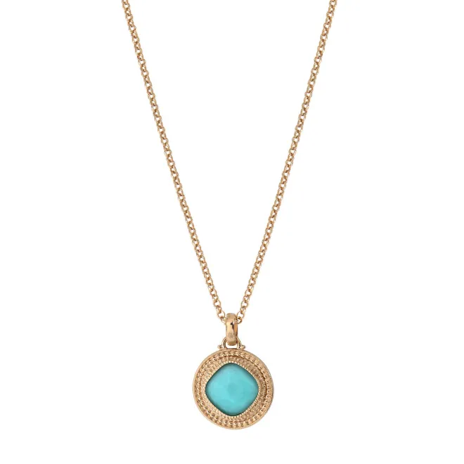 Louise faceted cabochon pendant necklace - blue