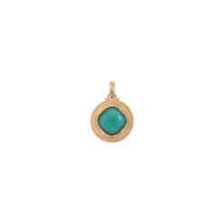 Louise faceted cabochon pendant necklace - turquoise