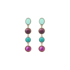Louise long pierced stud earrings - blue