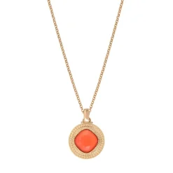Louise pendant necklace - coral