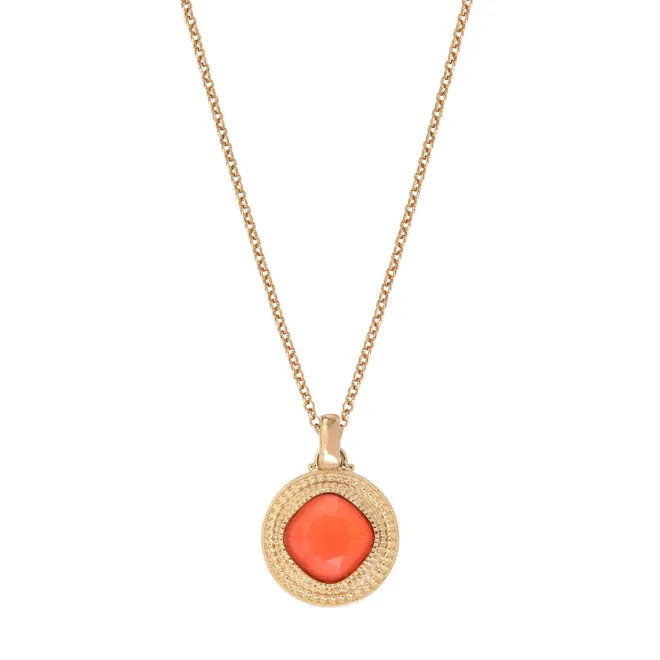 Louise pendant necklace - coral