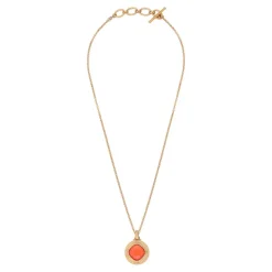 Louise pendant necklace - coral