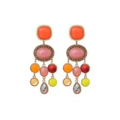 Louise pierced stud earrings - red