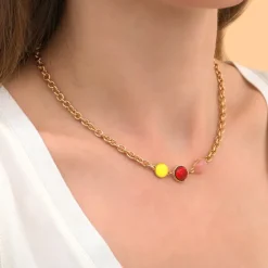 Louise short necklace - red