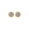 Louise thin clip-on earrings - white