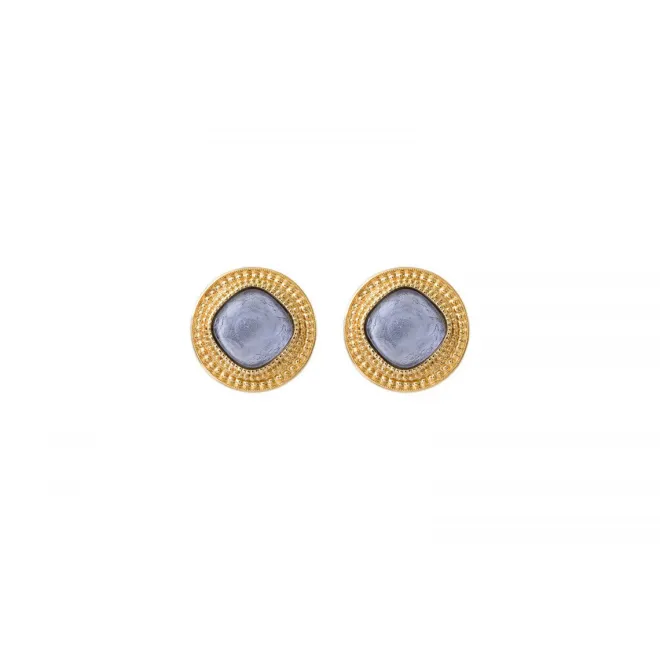 Louise thin clip-on earrings - white
