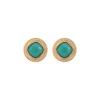 Louise thin clip-on earrings - turquoise