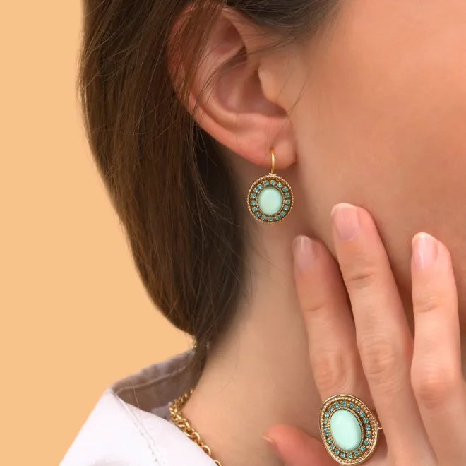 Louise thin sleeper earrings - blue