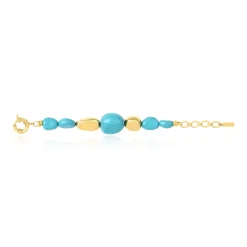 Loulou adjustable bracelet – turquoise and gold