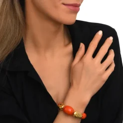 Loulou adjustable bracelet – orange and gold