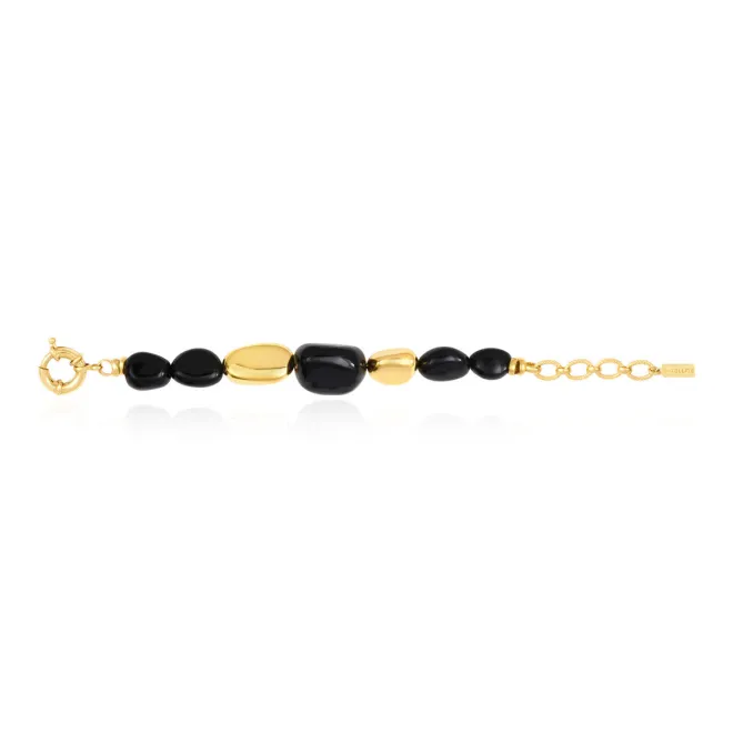 Loulou adjustable bracelet – black and gold