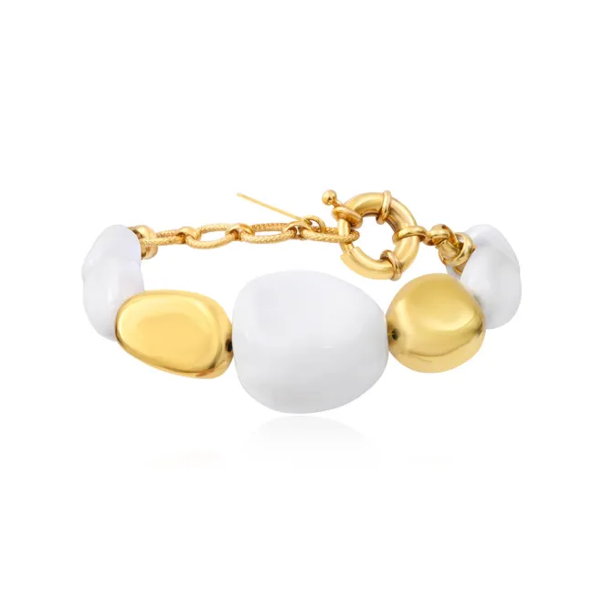Loulou adjustable bracelet – gold and white