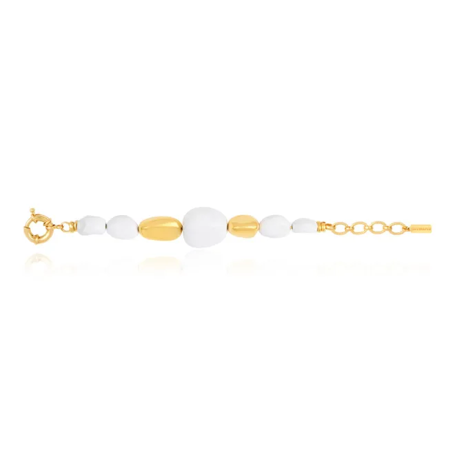 Loulou adjustable bracelet – gold and white