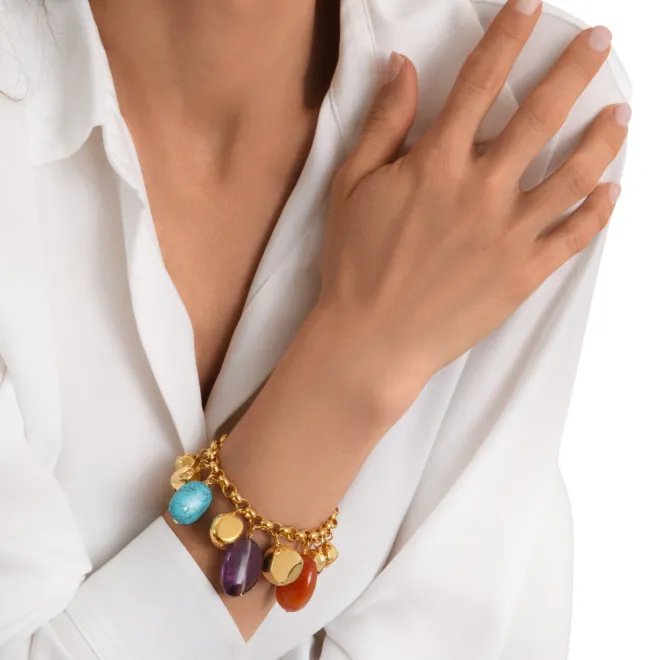 Loulou Adjustable Chain Bracelet - Multicolored