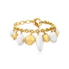 Loulou adjustable chain bracelet – gold and white