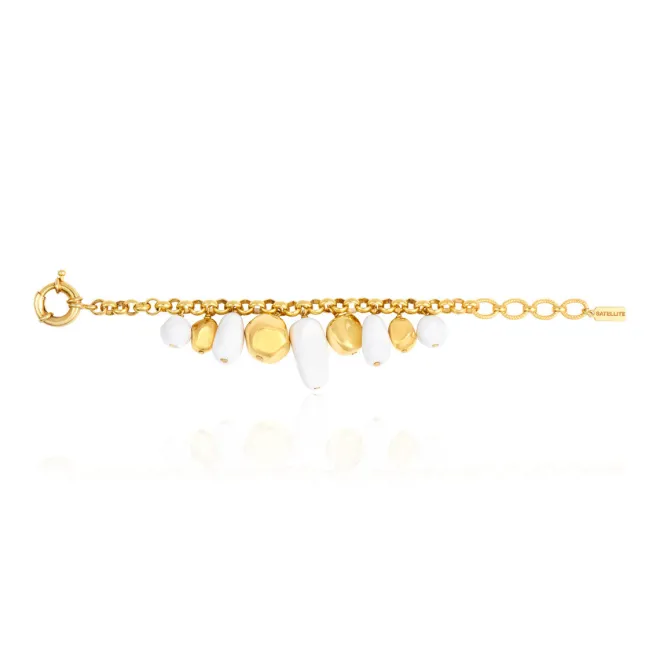 Loulou adjustable chain bracelet – gold and white